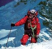 Chris Bonington climbing the Sepu Kangri mountain in Tibet in 1998