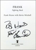 Frank Bruno's signature in his autobiography