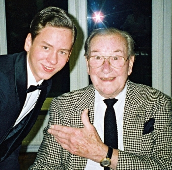 Ciaran Brown with Jack Douglas at Pinewood Studios