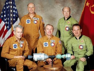 The crews of the Apollo-Soyuz Test Project