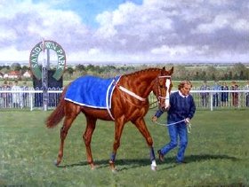 Aldaniti at Sandown in 1979 - oil painting by Richard Stone Reeves