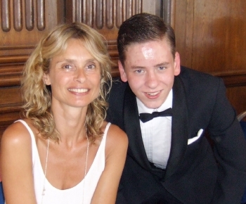 Maryam d'Abo with Ciaran Brown at Pinewood