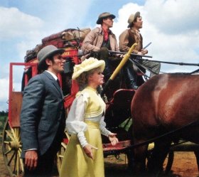 Angela Douglas & Jim Dale in Carry On Cowboy