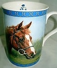 Bone china mug by Danbury Mint featuring a portrait of Aldaniti by Grahame Isom