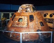 The Apollo 15 command module at the United States Air Force museum at Dayton, Ohio