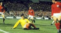 Gordon Banks in action during the 1966 World Cup final