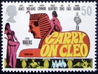 50p British postage stamp issued in 2008 depicting a poster design from 'Carry On Cleo'