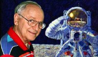 Alan Bean with one of his paintings