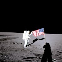 Alan Bean took this photograph of Apollo 12 commander Pete Conrad on the Moon