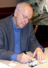 Alan Bean signing Ciaran's photograph