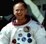 Alan Bean in his Skylab training suit