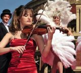 Nicola Benedetti at the Proms launch on the steps outside the Royal Albert Hall in April 2010