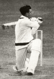 Dickie Bird on his way to 181 not out for Yorkshire against Glamorgan in 1959