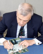 Dickie Bird signing photograph