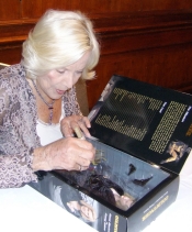 Honor Blackman signing Sideshow model