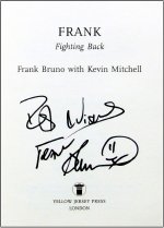 Frank Bruno's signature in his autobiography