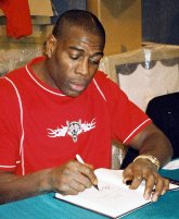 Frank Bruno signing his autobiography