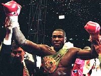 Frank Bruno after becoming WBC World Heavyweight Champion in 1995