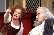 Judi Dench (Mistress Quickly) & Simon Callow (Falstaff) in 'The Merry Wives of Windsor - The Musical' at the Royal Shakespeare Theatre, Stratford in 2006