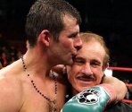 Joe Calzaghe and his father Enzo after the fight against Roy Jones Jr.