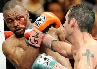 Joe Calzaghe in his last fight against Roy Jones Jr. in 2008