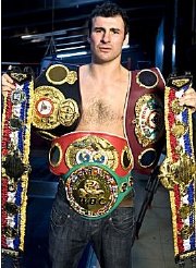 Joe Calzaghe with his six World Championship belts