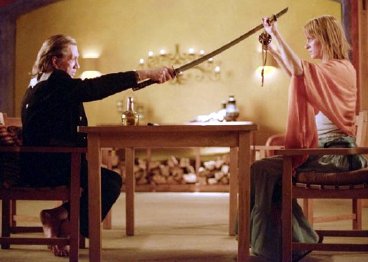 David Carradine and Uma Thurman in Kill Bill