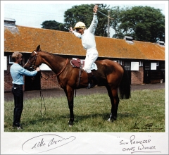 Signed photograph provided by Willie Carson for a charity auction