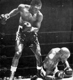 Rubin 'Hurricane' Carter is floored by Dick Tiger in 1965