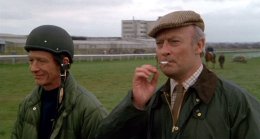 John Hurt as Bob Champion and Edward Woodward as Josh Gifford in the film 'Champions' (1984)