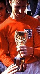 Jack Charlton with the Jules Rimet trophy after the 1966 World Cup final