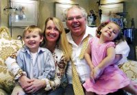 Roy 'Chubby' Brown with his wife Helen and children Reece & Amy