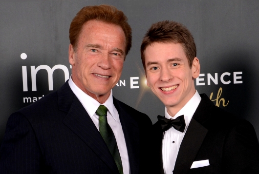 Arnold Schwarzenegger with Ciaran Brown