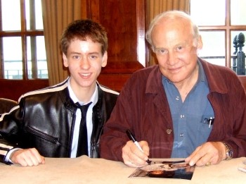 Ciaran Brown with Buzz Aldrin