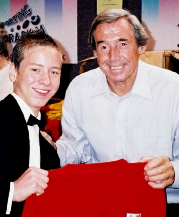 Ciaran Brown with Gordon Banks 