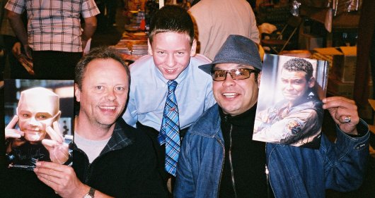 Ciaran Brown with Robert Llewellyn and Craig Charles