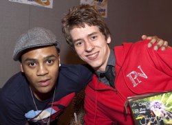 Ciaran Brown with Daniel Anthony who plays Clyde Langer in 'The Sarah Jane Adventures'