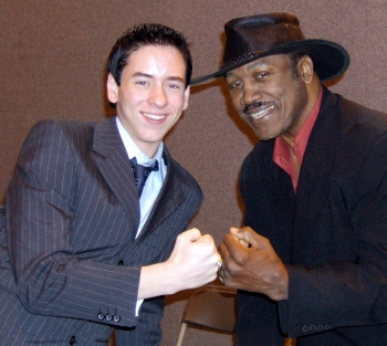 Ciaran Brown with Joe Frazier