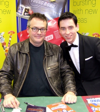 Ciaran Brown with Charlie Higson at Waterstones in Lincoln