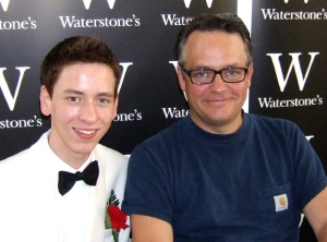 Ciaran Brown with Charlie Higson at the Science Musesum