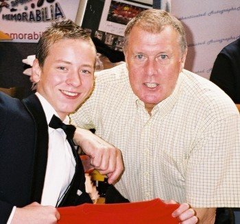 Ciaran Brown with Sir Geoff Hurst