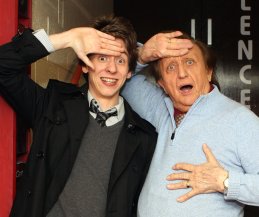 Ciaran Brown with Ken Dodd after his 'Christmas Happiness Show' at Nottingham's Royal Centre, January 2010