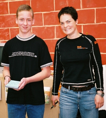 Ciaran Brown with Ellen MacArthur