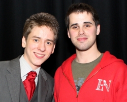 Ciaran Brown with PNSA drama teacher and actor Matthew Huntbach