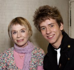 Ciaran Brown with Susannah York after her performance in 'Quartet' at the Nottingham Theatre Royal in July 2010