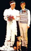 Julian Clary and Lee Simpson with Fanny  the Wonderdog in 'Terry & Julian'