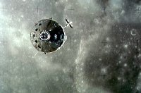 Apollo 16 command module 'Caspar' as seen from the lunar module 'Orion'