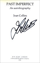 Signed title page of Joan Collins' autobiography 'Past Imperfect'