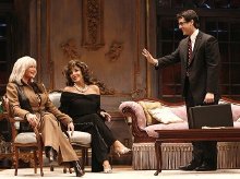 Linda Evans, Joan Collins & Joe Farrell on stage in the play 'Legends'