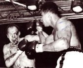 Henry Cooper badly cut above his eye during his 1966 fight against Muhammad Ali